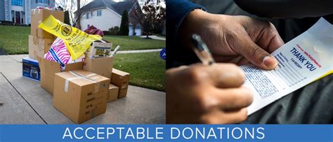 Acceptable Items For Donation Pick Up .